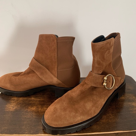 New! Stuart Weitzman Luxering suede and neoprene ankle boots - Picture 4 of 7